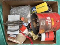 7 Boxes of WD40, Brushes, Sandpaper, Empty Jars,