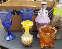 Hobnail Milk & Yellow Glass, Carnival Glass,