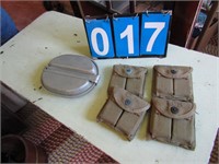 MILITARY DISH SET AND RATION POUCHES