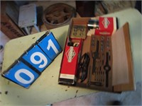 BOX OF TAP AND DIE ITEMS