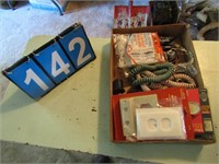 BOX OF ELECTRICIAL  AND CORDS