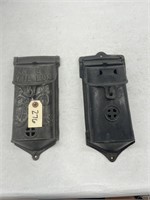 (2) Griswold Cast Iron Mail Boxes