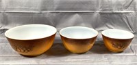 3 Vintage Fruit Decor Pyrex Nesting Bowls