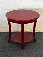 Small oval side table red burgundy