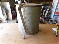 vintage metal trash can