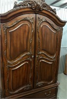 BEAUTIFUL CARVED WARDROBE ARMOIRE (2-PIECE)