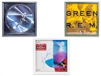 3 Framed Album Covers, Signed. ft. R.E.M. +