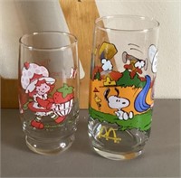 2 character glasses --Snoopy, Strawberry Shortcake
