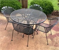Expanded metal mesh patio set