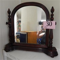OLD SHAVING MIRROR ON STAND  22 X 20