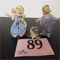 3 FIGURINES, 1 IS A SHAKER