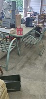 SQUARE GLASS TOP PATIO TABLE AND 4 CHAIRS