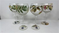 Handpainted Block Brand Wine Balloon Goblets