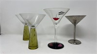 Funky Martini Party Glasses Handpainted