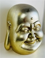 16” Tall Gold Colored Budah Head Bank, made out