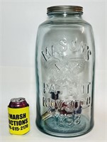 Huge Glass Mason’s Jar, 18” high x 8” diameter,