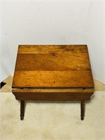 Old Small Drop Side Table, 24” x 19” x 18”h