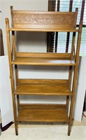 Folding Wooden Book Shelf, 2ft wide x 56" h x 8"