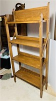 Folding Wooden Book Shelf, 2ft wide x 56" h x 8"