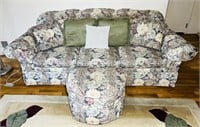 Hide-a-Bed Couch w/ foot stool, Floral Pattern