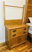 Oak Bedroom Cabinet w/Quilt Hanger, 32” w x 17” d
