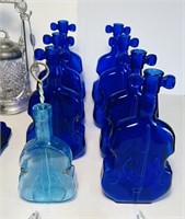 Blue Glass Violins, 2 Local Milk Bottles, Flow
