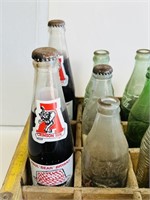 Coke Crate with old Pop Bottles