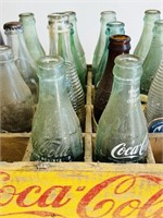 Coke Crate with old Pop Bottles