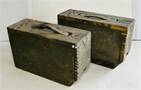 2 Wooden Military Ammo Boxes, Good Condition!