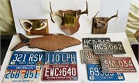 License Plates, Fish Board, 3 Sets of Deer