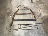 Vintage Items including Bow Saw & Sickle