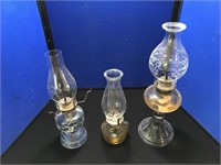 3 Various Size Kerosene Lamps