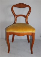 antique carved walnut balloon back chair