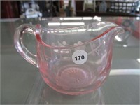 Pink Etched Creamer