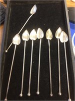 8 Sterling heart spoons