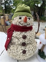 Hallmark Fiber optic snowman,  Bisque Ware