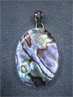 Sterling Silver Abalone Pendant Hallmarked