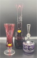 German Crystal Vases and Bleikristall Bell