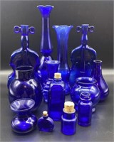 Cobalt Blue Vintage Bottle and Vase Collection