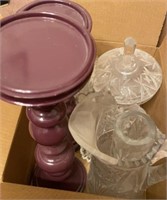 Purple Candlesticks and Crystal Grouping