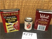 3- Vintage Tobacco Cans