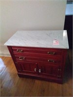 Marble Top Victorian 2 Drawers over 2 Doors Stand