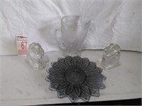 Glass Horse Bookends, Pitcher and Plate