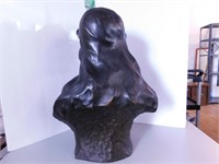 Buste de femme signé  en laiton aspect bronze