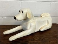 Large Wooden carved dog (Door stop?)