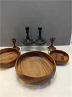 Wood Bowls and Candlesticks