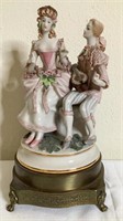 Antique Porcelain Colonial Woman & Man Figurine