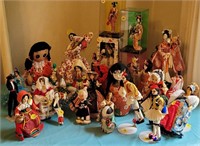 Large Lot of Dolls including Storybook