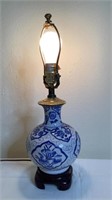 Vintage White & Blue Floral & Birds Table Lamp