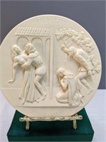 Vintage Alabaster Commemorative Rigoletto Plaque